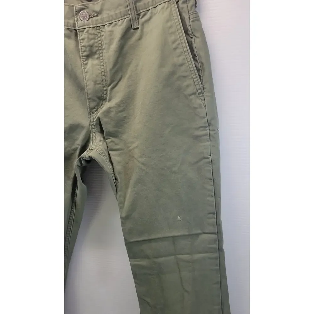 F8) Levi’s Strauss & Co. Men Olive Green Khaki Jeans Cotton 33x30